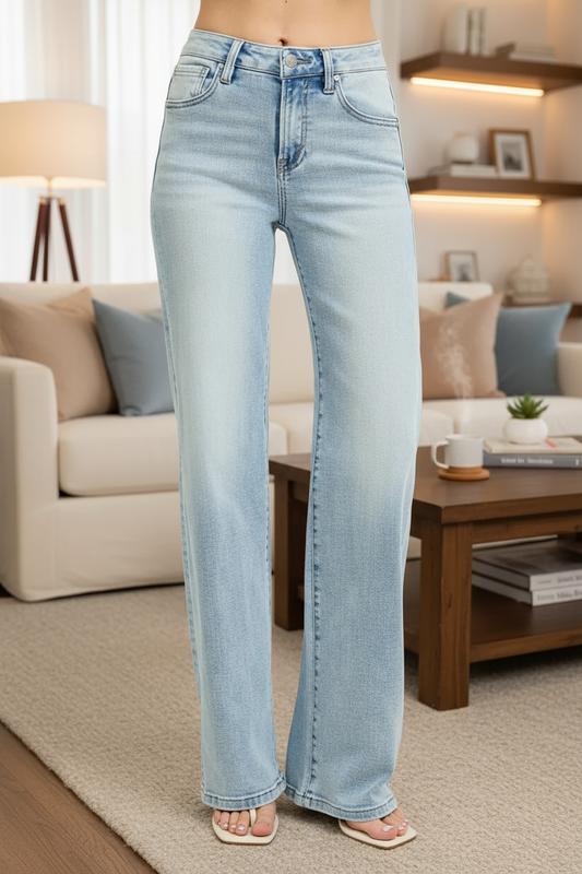 RISEN High Rise Wide Leg 90's Jeans